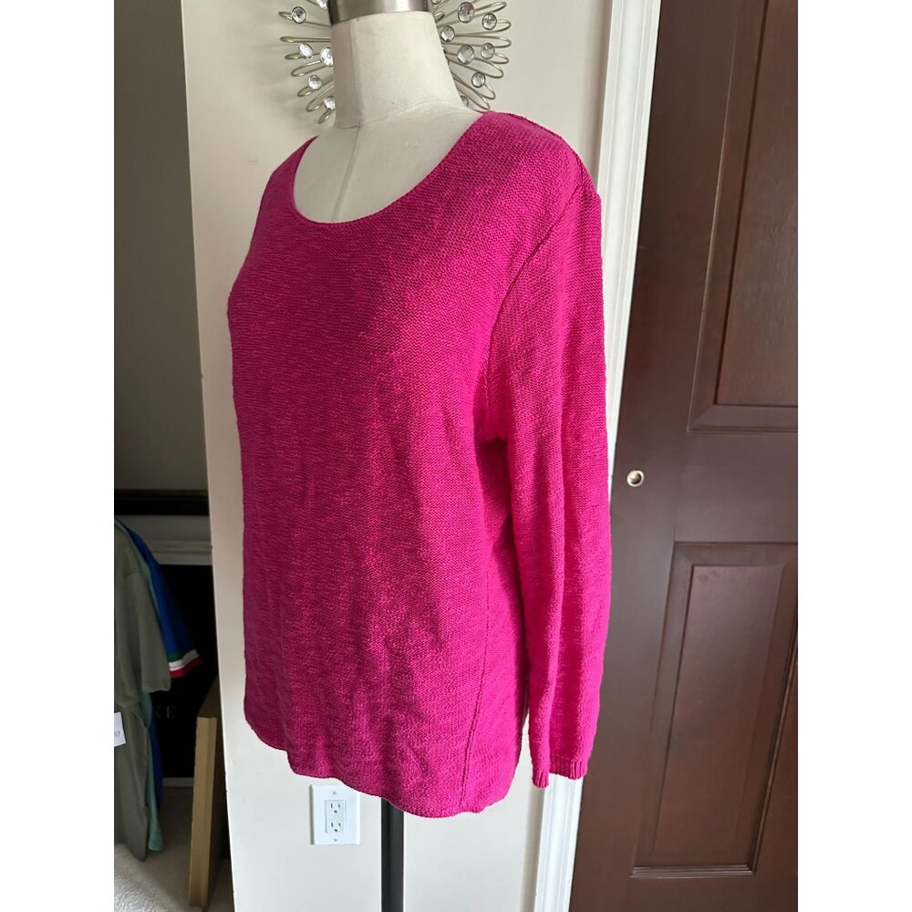 Hot pink L/S sweater by Avalin OS fits like a M/L - Picture 3 of 3